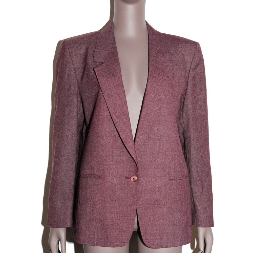 Vintage Tailored Womens Blazer Office Coat Classic Jacket Size Small